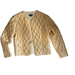 Sharon Endick silk quilted‎ boxy jacket gold vintage